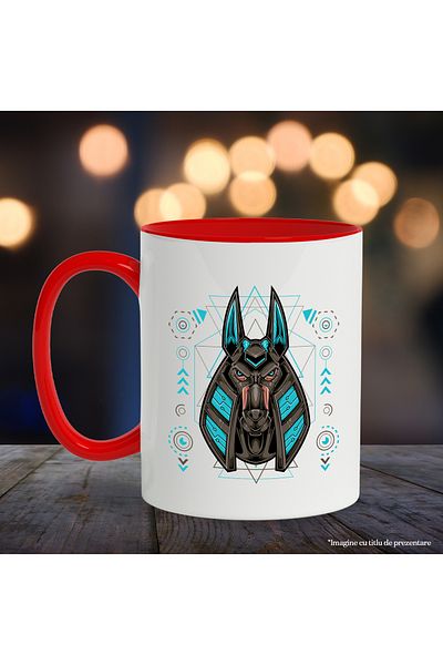 StoryGift Romania Mug With Anubis, God, Egyptian Mythology, Mecha, Sci Fi, Multicolor 330 ml, Wax, With ,STG