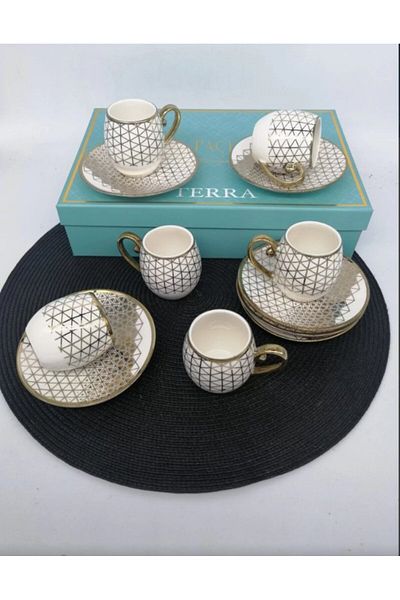 Şener Snr 101838 Coffee Cup Terra Gilded 6S 1X6