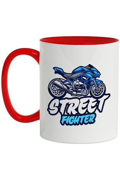 StoryGift Romania Mug With Message In English Street Fighter, Motorcycle, Sport, Multicolor 330 ml, , With ,STG