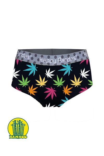 BRAINWEAR Women's Lycra Bamboo Digital Printed Hipster Boxer Briefs - Happy Pandas Creation