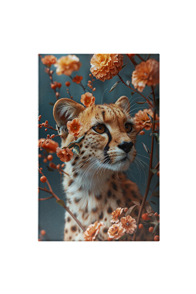 StoryGift Romania Tablou Canvas Grația Felinei Ghepardul În Mireasma Florilor...