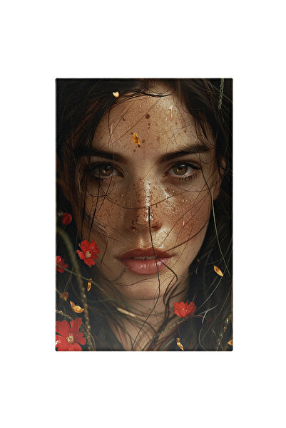 StoryGift Romania Tablou Canvas: Ochii Umezi Ai Doamnei Cu Flori În Păr Miste...
