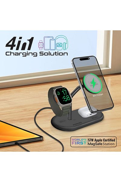 Promate Synergy-Pro Ultra Fast MagSafe Wireless Charger 57W - Black