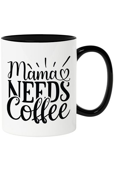 StoryGift Romania Mug with heart and the text "Mama needs coffee" - mom needs coffee, With ,STG