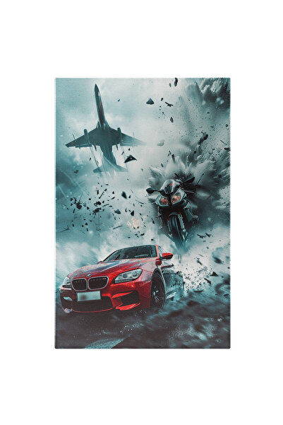 StoryGift Romania Tablou Canvas Întrecere Între Trei Motoare Puternice, Mașin...