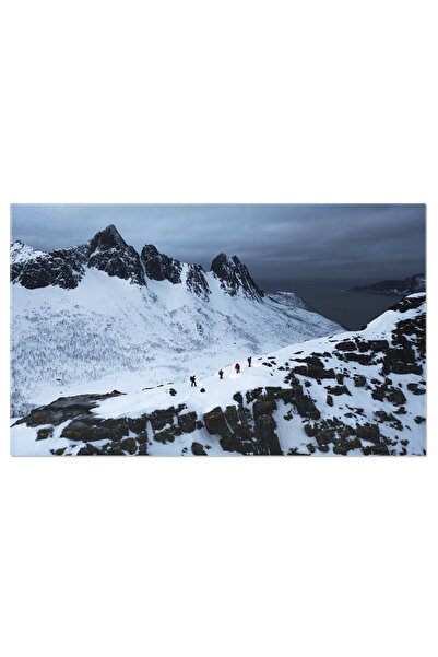 StoryGift Romania Tablou Canvas - Aventura In Arctica Cu Un Rucsac, Explorand Peisaje De Gheata Si Munti