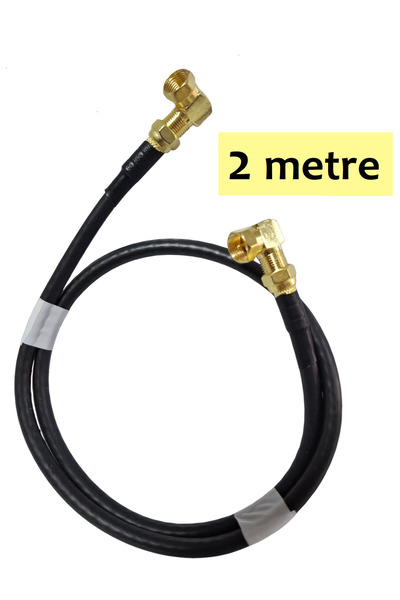 Vwin Gold L Tipi F Konnektörlü Anten Kablosu 90 Derece “Tak Çalıştır” Siyah ( 2 Metre )