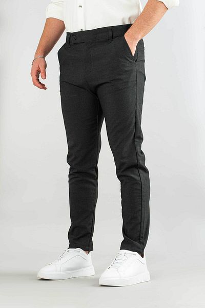 bombe Ανδρικό παντελόνι Jogger Slim Fit Anthracite Slim Fit Μαύρο