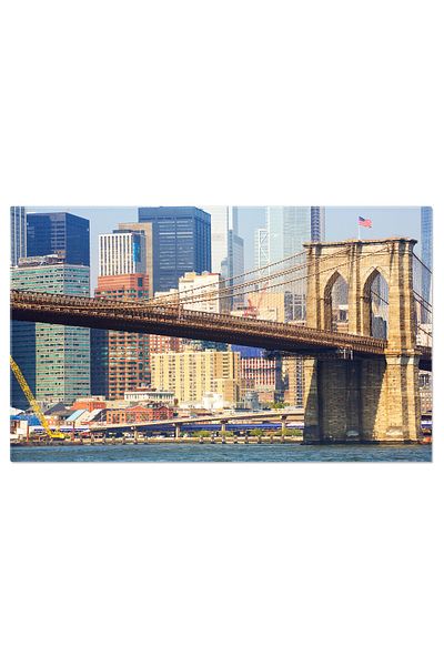 StoryGift Romania Tablou Canvas - Manhattan Si Brooklyn: Orizontul Orasului Si Puntea Reflectate