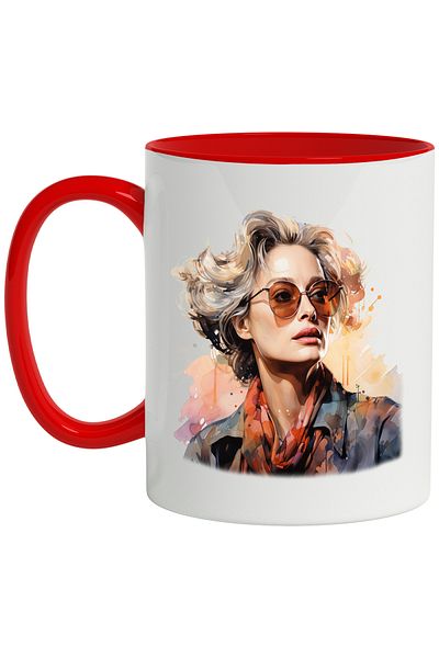 StoryGift Romania Mug With Meryl Streep, Famous Actress, Artist, Film, Hollywood, Multicolor 330 m, With ,STG