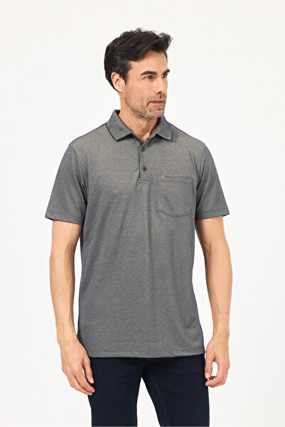 ENQUE Футболка з кишенями, прямим кроєм, коротким рукавом, коміром-поло, не тягнеться, базова, облягаюча, літня