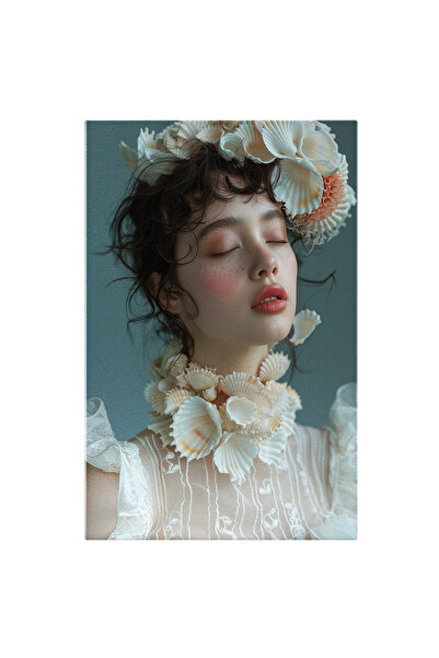 StoryGift Romania Tablou Canvas Simfonia Mării Ascultată Suav De Tânăra Brune...