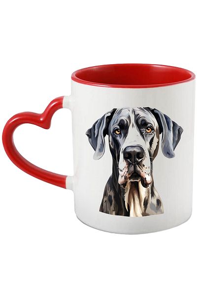 StoryGift Romania Mug with a serious dog, illustration, a little angry, for dog lovers, p, With ,STG