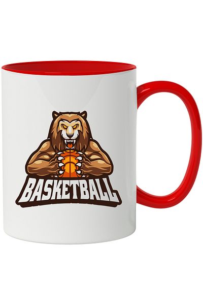 StoryGift Romania Basketball Mug, Emblem, Ball, Lion, Claws, Team, Multicolor 330 ml, Wax, With ,STG