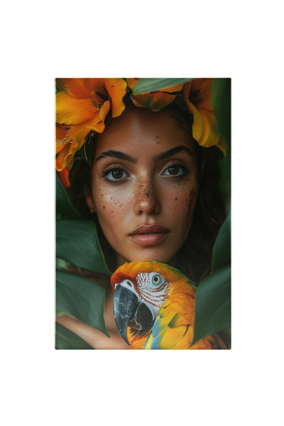 StoryGift Romania Tablou Canvas Femeia Cu Pistrui Si Ochii Caprui Cu Genele L...