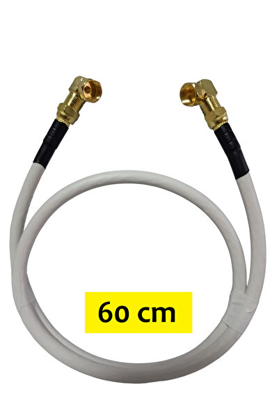 Vwin Gold L Tipi F Konnektörlü Anten Kablosu 90 Derece “Tak Kullan” ( 60 cm )