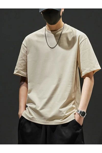NKYSTORE Unisex Cream-Beige Oversize T-Shirt |   S-Xxl Size |   Soft and Comfortable