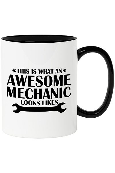 StoryGift Romania Mug with the message "This is what an amazing mechanic looks like" with Black Handle, With Black Handle STG ,ST,STG