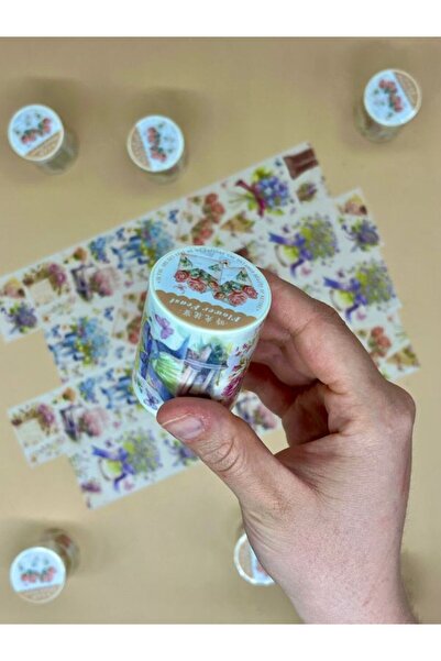 Kağıt Gemi Dükkan Bandă Washi de 2 m cu tematică Florile Festinului/ Washi Tape/ Sticker/ Bullet Journal