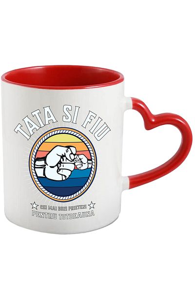 StoryGift Romania Mug Father and son best friends family love, 330ml, Ceramic with Handle, With, STG