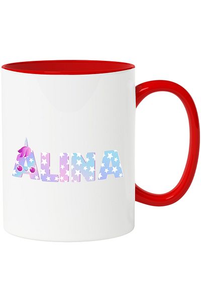 StoryGift Romania Mug With Name Alina, Unicorn, Princess, Fairytale, Cute, 330ml, Ceramic with Ma, With, STG