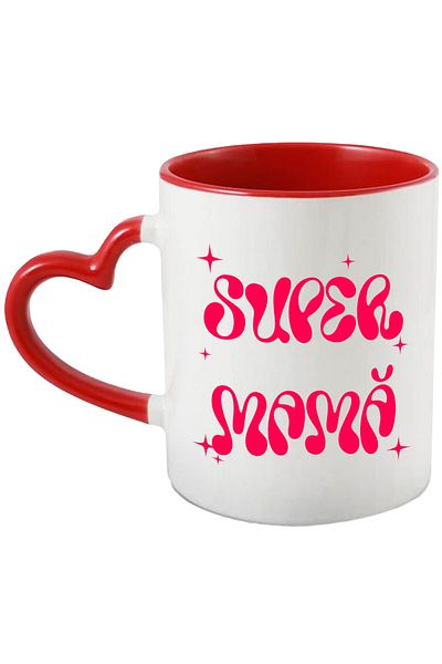 StoryGift Romania Super Mama Mug text best mother family love, 330ml, Ceramic with Handle, With, STG