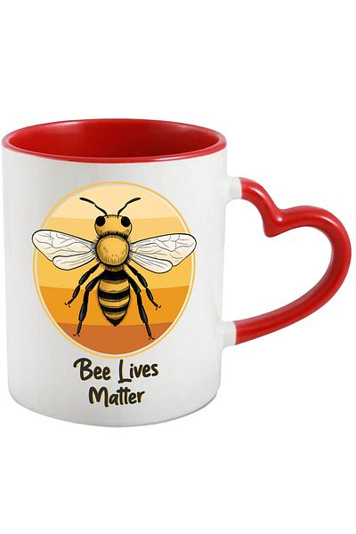 StoryGift Romania Bee mug with the message "Bee Lives Matter", bee lives matter, "sun", With,STG