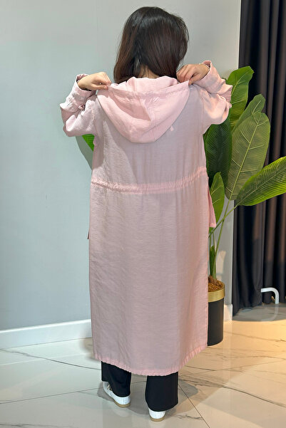 Ceremony Allerli Sleeves and Gathered Detailed Front Buttoned Cupra Cap 58110 Pink