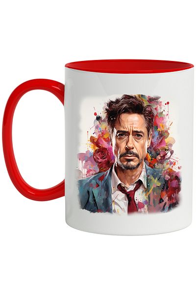 StoryGift Romania Mug With Robert Downey Jr, Star, Movie, Actor, Hollywood, Multicolor 330 m, With ,STG