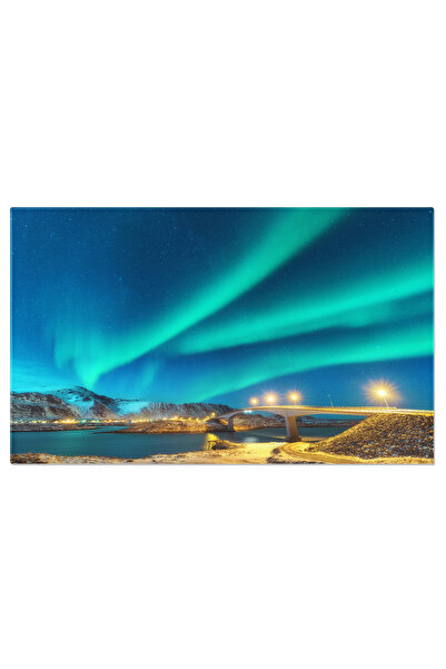 StoryGift Romania Tablou Canvas: Aurora Boreala La Lofoten - Privire De Sus A...