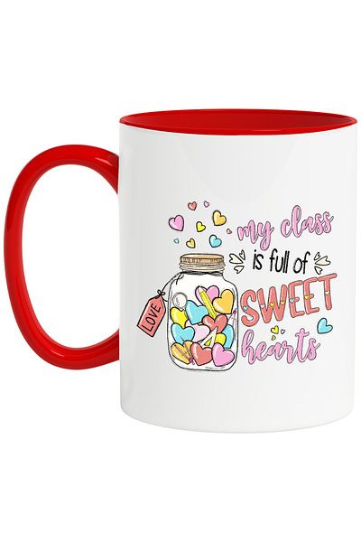 StoryGift Romania Mug with the message "My class is full of sweet hearts", illustration, school, students, s, With ,STG