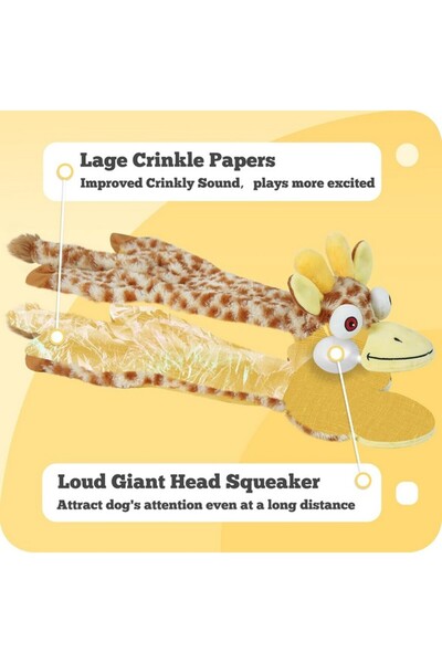 NOCCIOLA Set 3 jucarii scartaitoare multicolore pentru caini din plus, durabile, 61 cm,NOCCIOLA