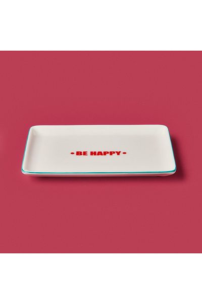 Evidea Kitchen Be Happy Serving Plate - Red / Pink - 13X18 cm