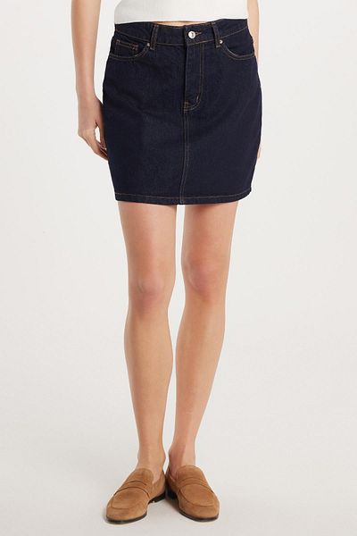 Tudors Women's Slim Fit Slim Fit Mini Denim Skirt with Pockets