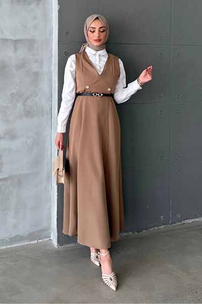 Bestenur Erves Buttoned Gilet 1399 - Ταν
