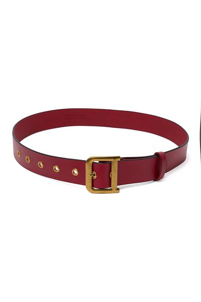 JOLAR. Women's belt, JOLAR. elegant natural leather, classic gold buckle, 102 cm BZ-50 Red