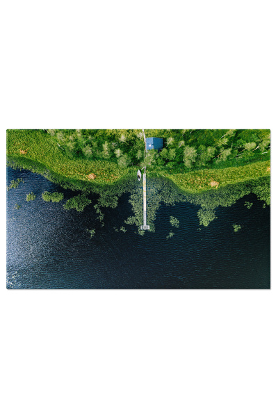 StoryGift Romania Tablou Canvas: Natura Lacustra - Barca, Vara, Liniste, Vizu...