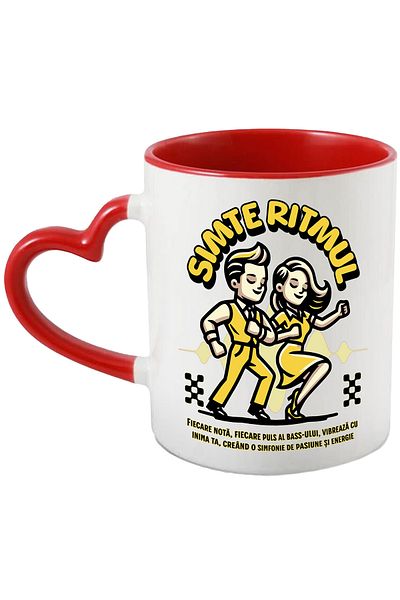 StoryGift Romania Feel the Rhythm Mug Couple Dancing Party Pair, 330ml, Ceramic with Handle, With, STG