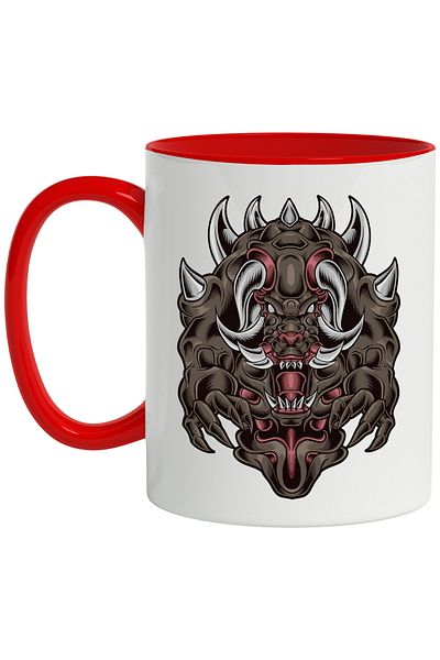 StoryGift Romania Monster Mug, Horns, Fangs, Claws, Fantasy, Multicolor 330 ml, Ceramic with , With ,STG