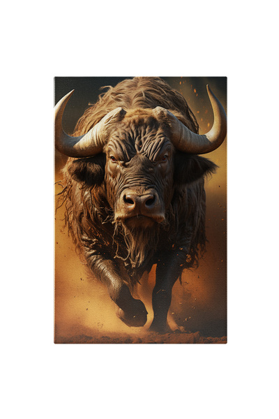 StoryGift Romania Tablou Canvas: Intensitatea Apusului Libertatea Bizonului Gardianul Câmpiilor Aride În Mișcare