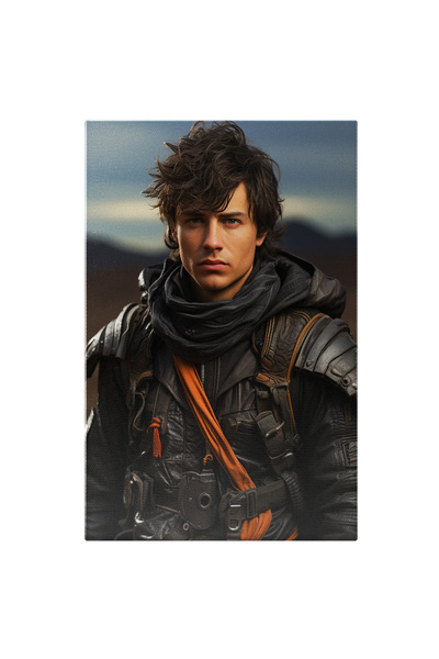 StoryGift Romania Tablou Canvas: Portret Close Up Baiat Cavaler Luptator Cu P...