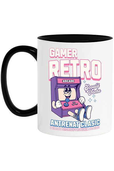 StoryGift Romania Retro Gamer Mug Video Game Lovers New World, 330ml, Ceramic with N Handle, With ,STG