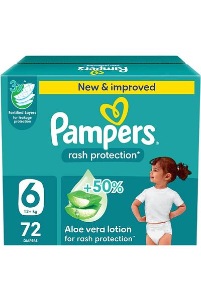 Pampers Rash Protection, Size 6, 13+ kg, Giant Box, 72 Diapers