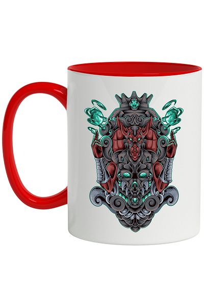 StoryGift Romania Mug With Demon, Monster, Planets, Fantasy, Armor, Multicolor 330 ml, Ceramic with, With, STG