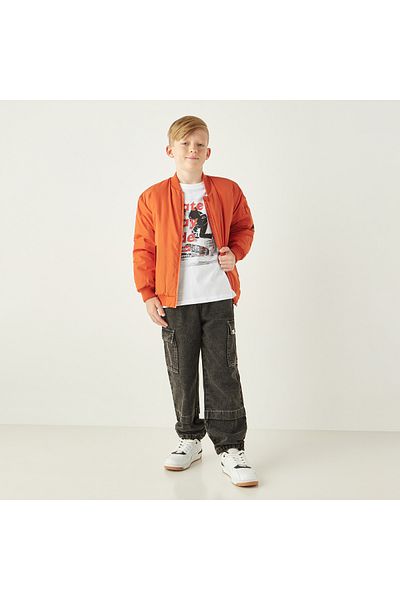 Juniors Graphic Print T-Shirt With Short Sleeves And Crew Neck