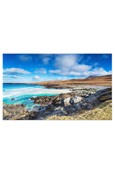 StoryGift Romania Tablou Canvas Plaja Izolata La Mealista Pe Insula Lewis, Me...