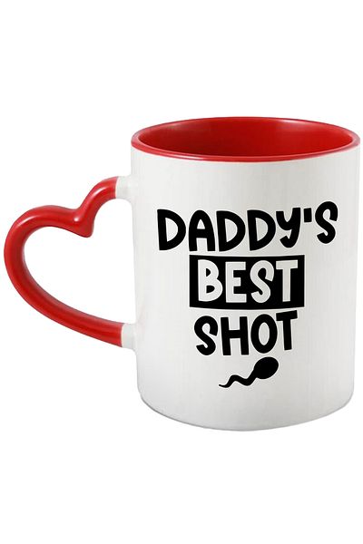 StoryGift Romania Mug with the text in English "Daddy's best shot" - father's best shot, With,STG