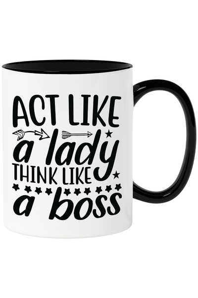 StoryGift Romania Cana cu textul "Poarta-te ca o doamna, gandeste ca o sefa/p...