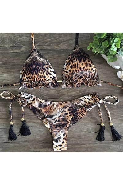 FashionForYou Costum de baie din două piese Sara Leopard, L