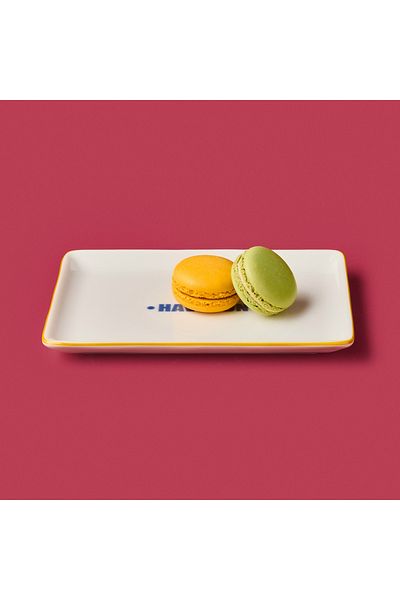Evidea Kitchen Have Fun Serving Plate - Yellow / Blue - 13X18 cm